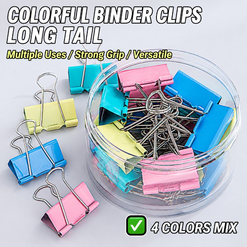 40PCS/Set Long Colorful Metal  - đánh giá và giá Supply Of Office Stationery