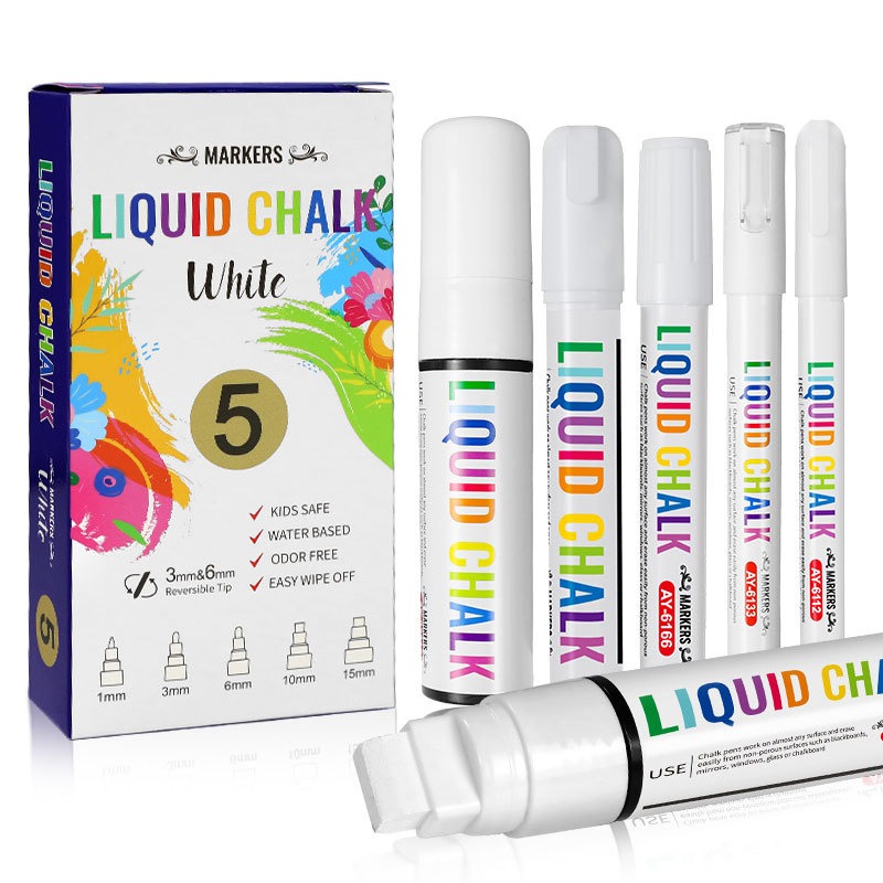 5pcs/set White Chalk Markers L - đánh giá và giá Correction Fluid White